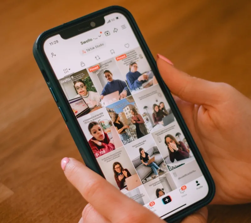 TikTok app displayed on a smartphone